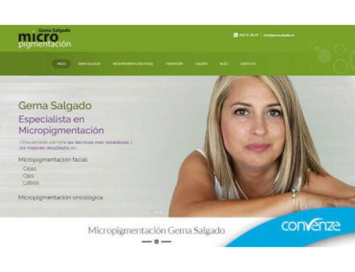 Diseño de página web para Gema Salgado Micropigmentación